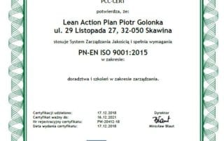 Certyfikat ISO 9001