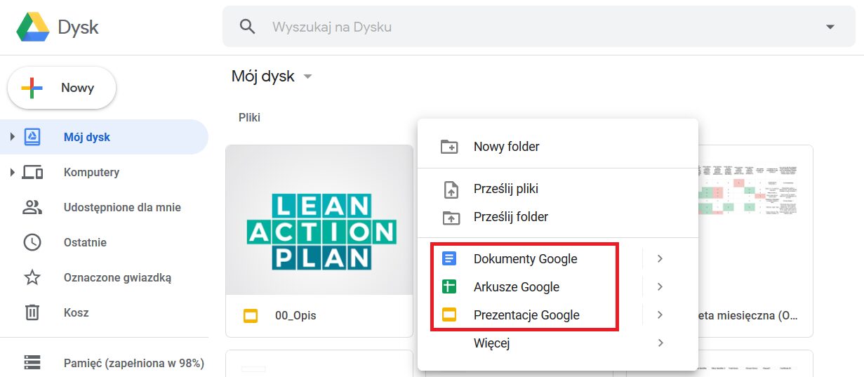 Współpraca zdalna – google (edycja online) Współpraca zdalna - arkusze google (edycja online)