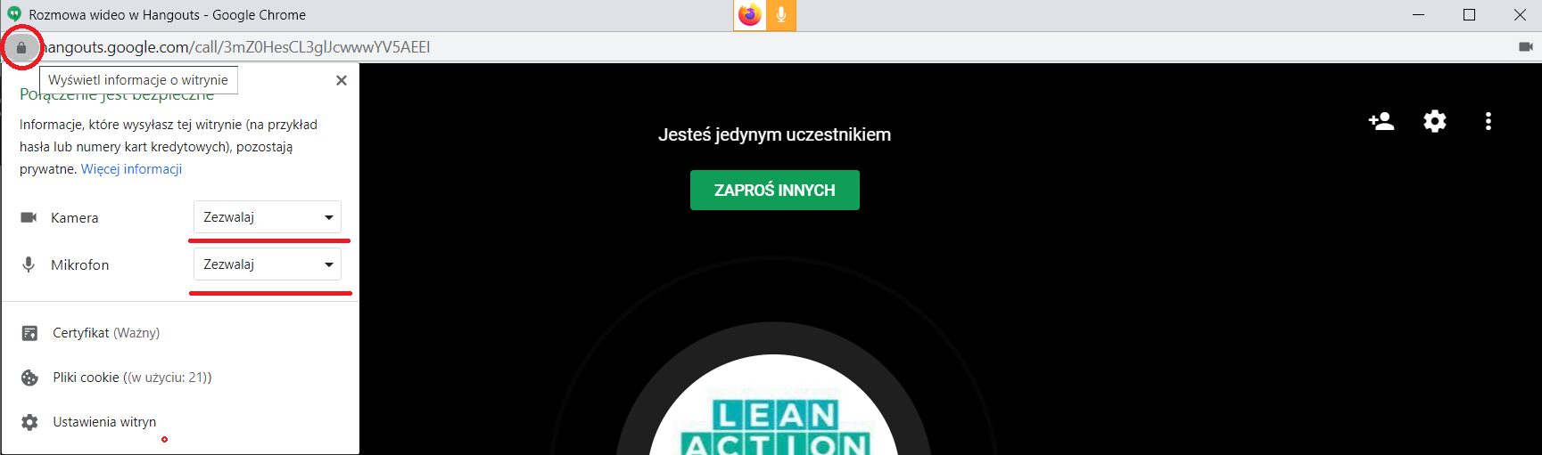 Współpraca zdalna – hangouts (kamera i mikrofon) Homeoffice - Współpraca zdalna - hangouts (kamera i mikrofon)