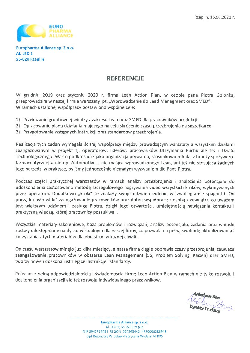 Europharma alliance - SMED