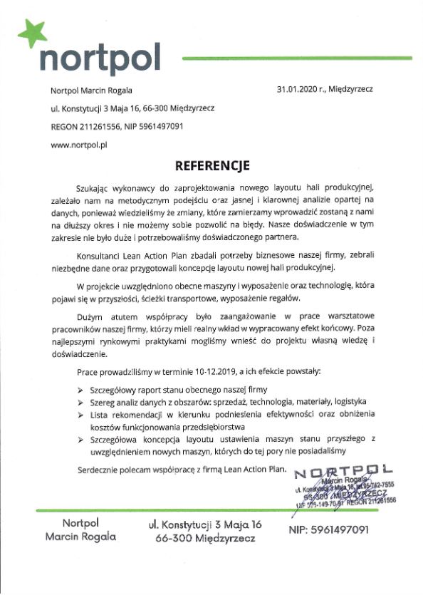 Referencje firmy Nortpol