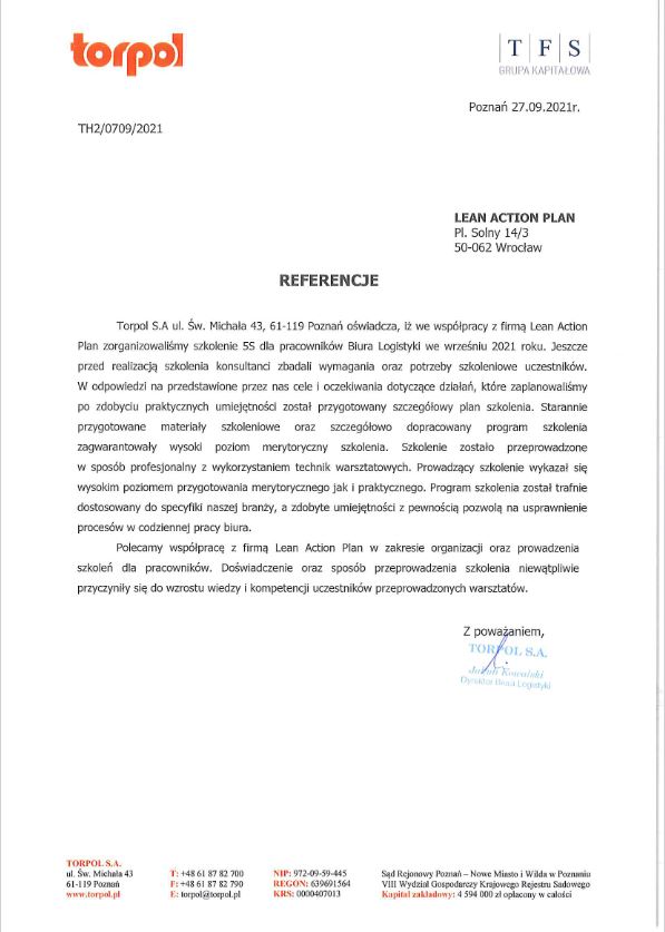 Referencje of firmy Torpol