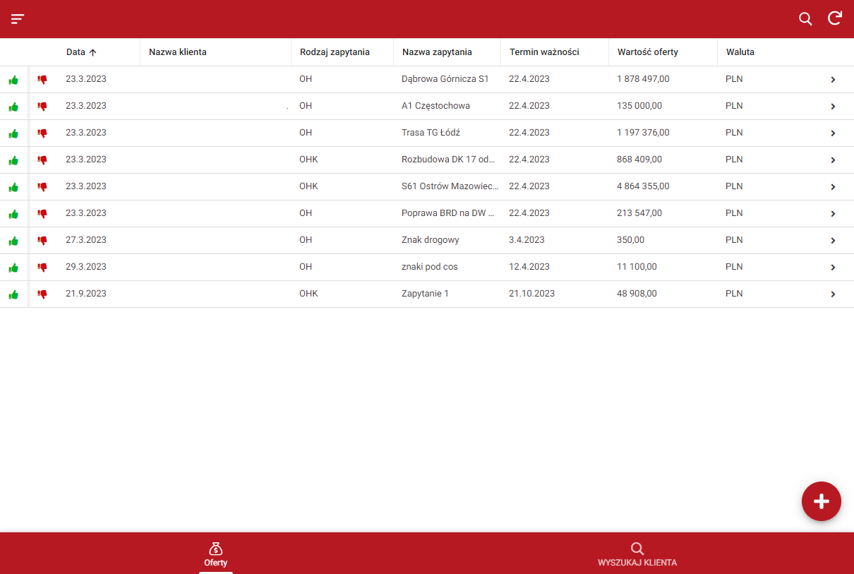 Rejestr ofert handlowców