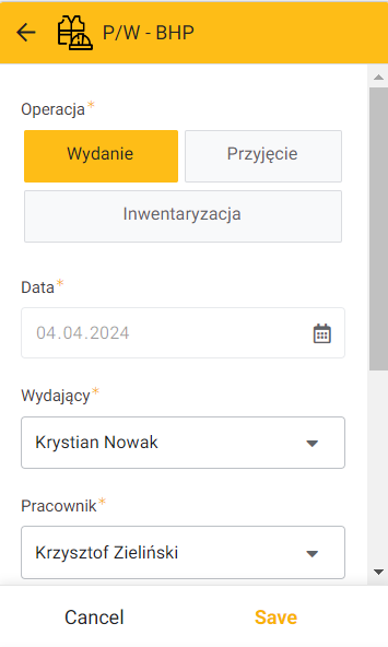 Aplikacja materiały BHP