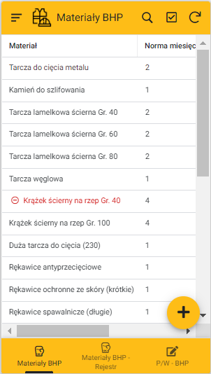 Aplikacja Materiały BHP