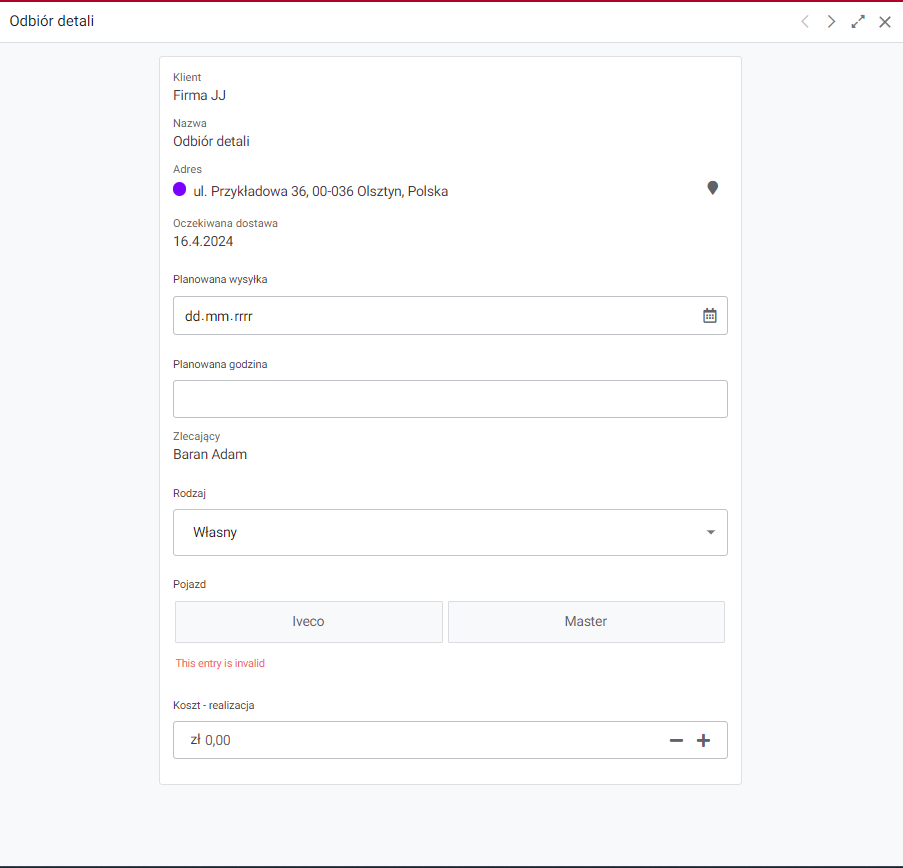aplikacja do zarządzania transportem