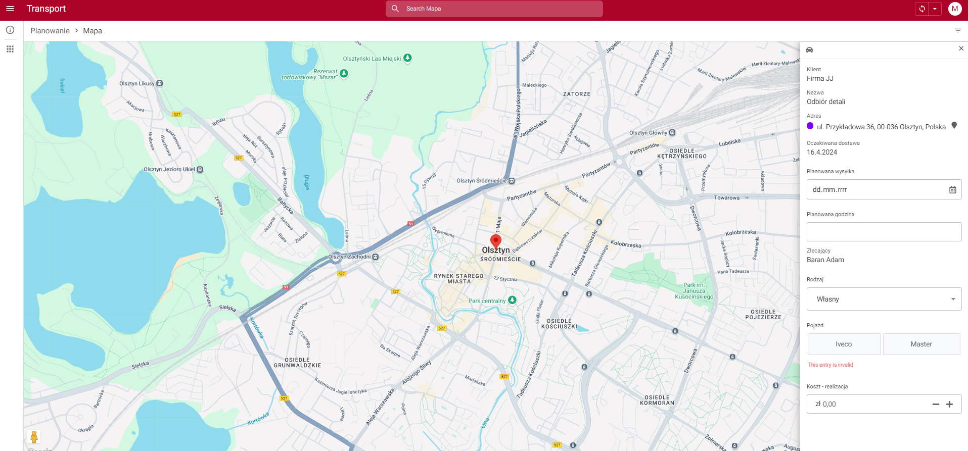 zarządzanie transportem